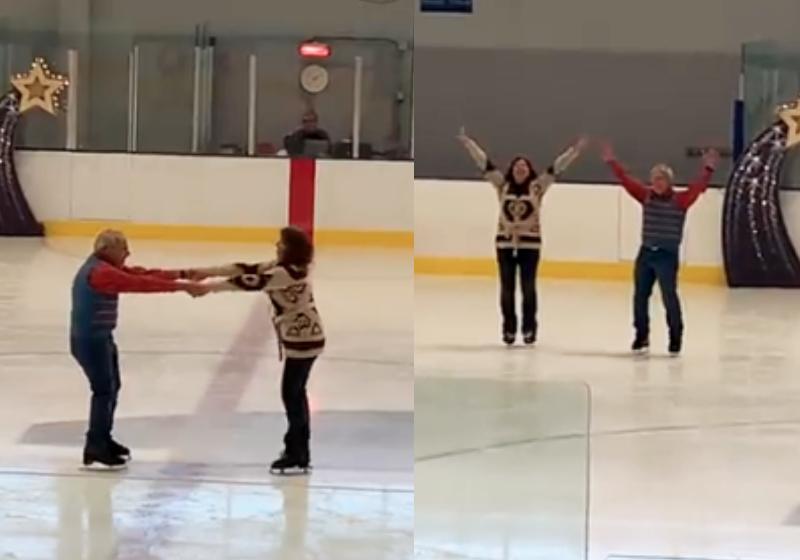 O otimismo e a esperança de Richard, patinando no gelo enquanto luta contra dois cânceres - Fotos: reprodução / Twitter