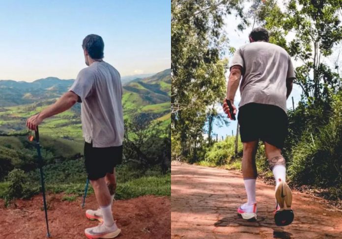 Marcos Mion está em uma peregrinação até Aparecida do Norte (SP) para pagar promessa feita à santa - Foto: reprodução Instagram