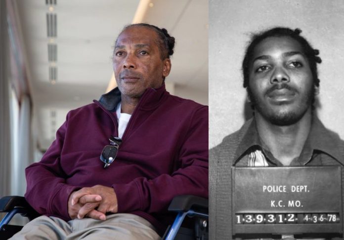 Kevin Strickland aos 62 anos e aos 18 quando foi preso injustamente - Fotos: El País / The Innocence Project / Dept Policia Missouri