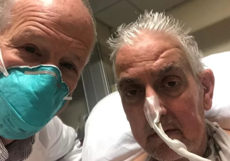 O cirurgião Bartley Griffith com David Bennett, o paciente que recebeu coração de porco - Foto: University of Maryland School of Medicine