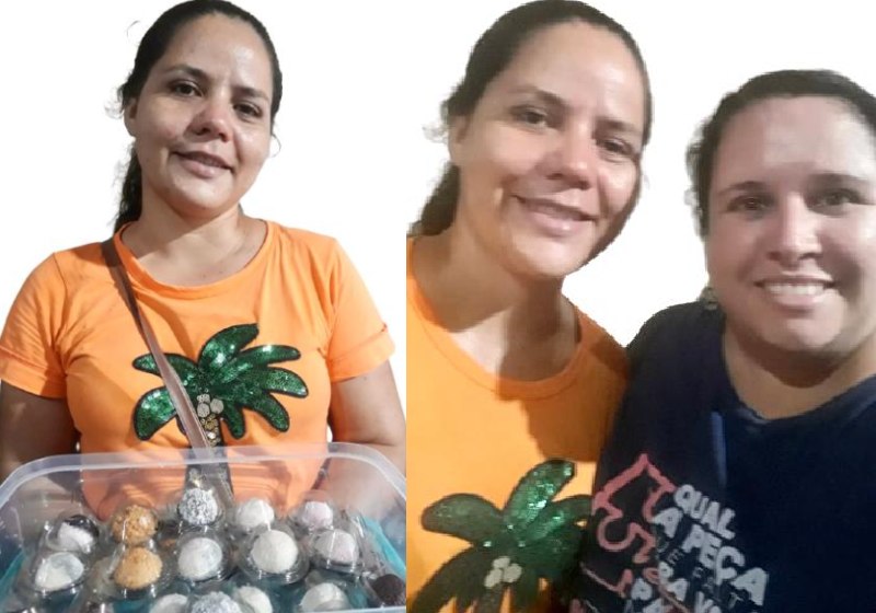 O doce sonho de Jeane, a estudante empreendedora, com a supervisora de atendimento do Educa, Ludimilla Santos - Fotos arquivo pessoal