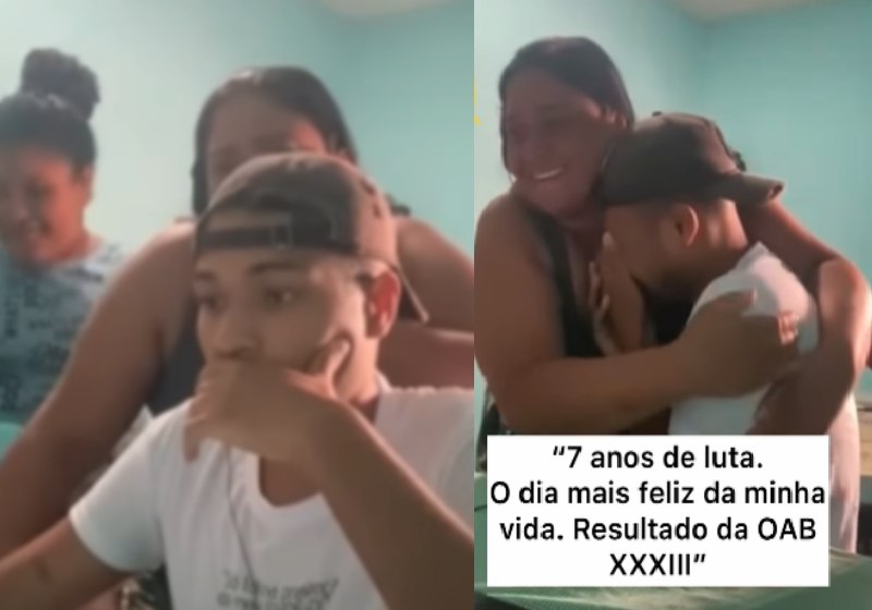 Bruno Henrique gritou e chorou ao ver seu nome na lista de aprovados no exame da OAB, Ordem dos Advogados do Brasil - Fotos: reprodução / Instagram