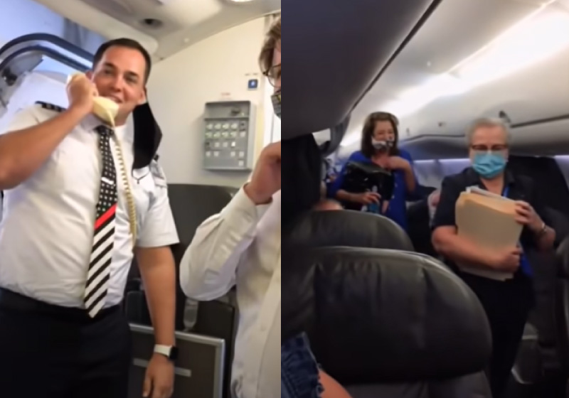 O filho, que é piloto, fez homenagem surpresa para a mãe idosa, que voou com ele pela primeira vez - Foto: reprodução YouTube