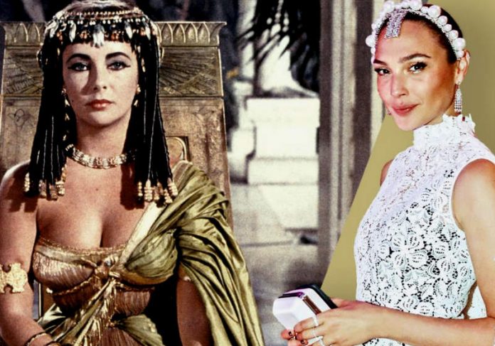galgadot_elisabeth_cleopatra Elizabeth Taylor (à esquerda) como Cleópatra, em 1963 e Gal Gadot (à direita) que irá mostrar uma rainha do Egito mais guerreira Foto: Divulgação