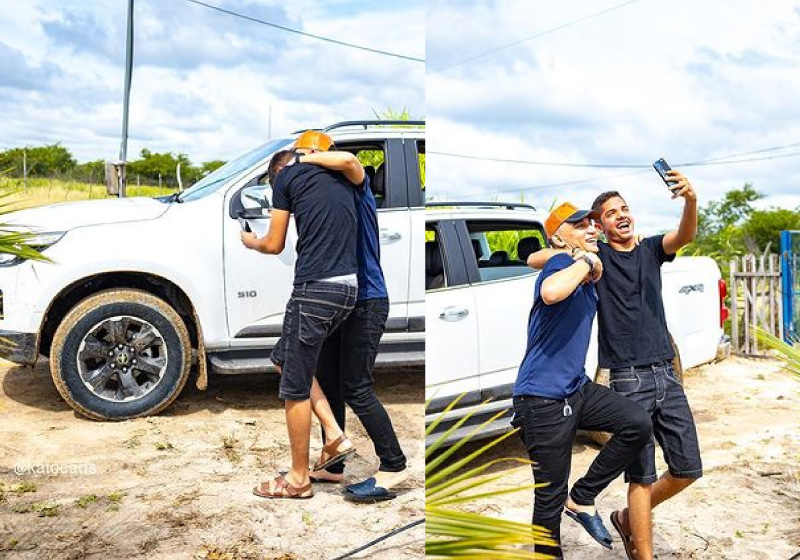 João Gomes dá um carro de presente para o sanfoneiro como agradecimento pela parceria na carreira - Foto: reprodução Instagram