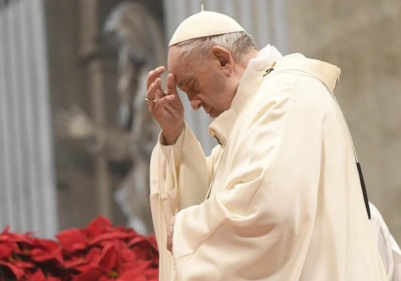 O Papa Francisco condenou a violência contra a mulher na primeira missa de 2022 - Foto: Reprodução / Vatican News