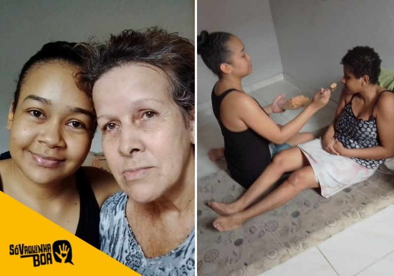 Larissa cuida da mãe doente sozinha e também da irmã com paralisia - Fotos: Arquivo Pessoal