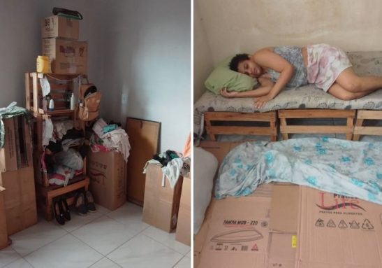 Família não tem móveis na casa e pede ajuda. Fotos: Arquivo Pessoal