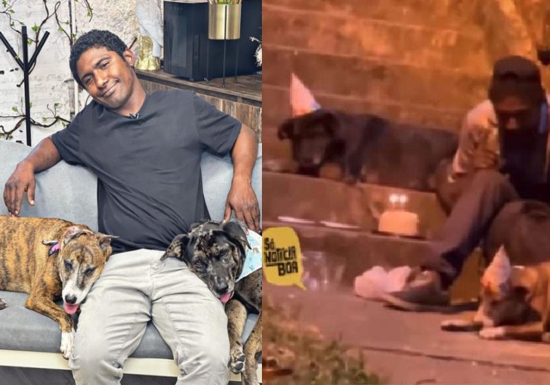 Choco, o rapaz que comemorou aniversário com cães de rua agora tem uma casa para viver com eles - Fotos: Reprodução / Instagram: @joseluis.matos.7906