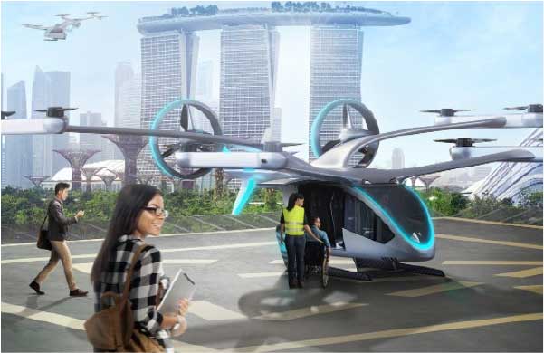 Os helipontos serão adaptados para receber os carros voadores - Foto: Embraer