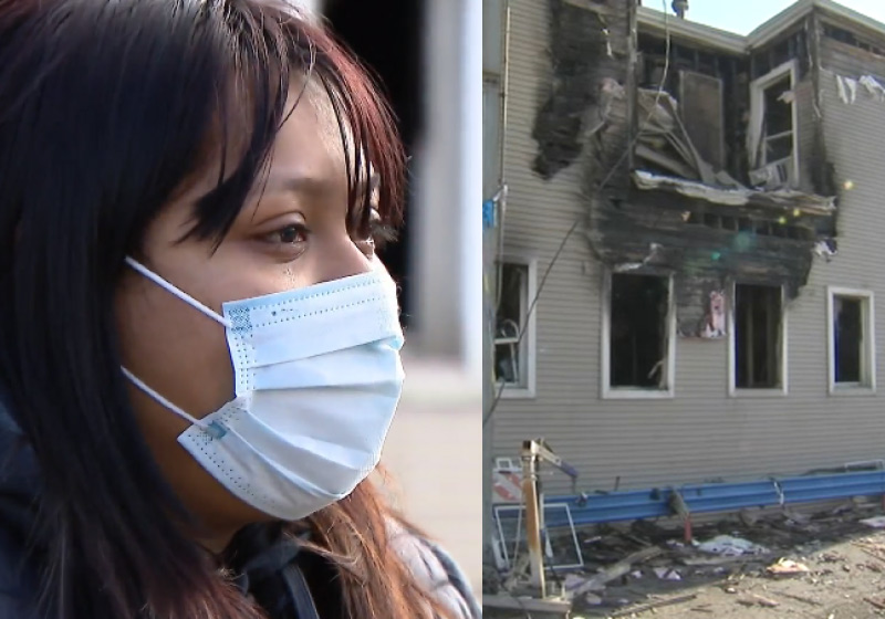 Julissa lamentou a perda de todos os itens da família, mas foi surpreendida por vizinhos - Foto: reprodução ABC Chicago