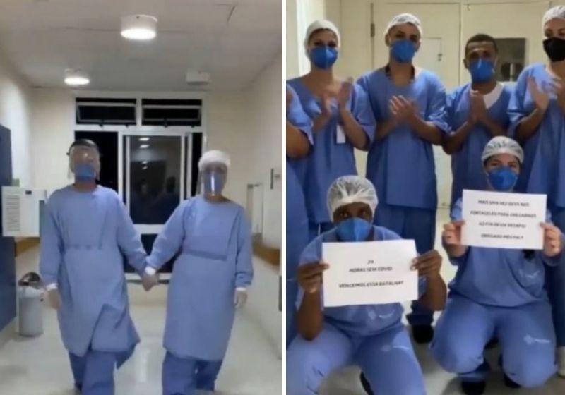 24h sem pacientes com covid. A marca foi registrada pela primeira vez desde o começo da pandemia neste hospital de MG - Fotos: Reprodução/Vídeo