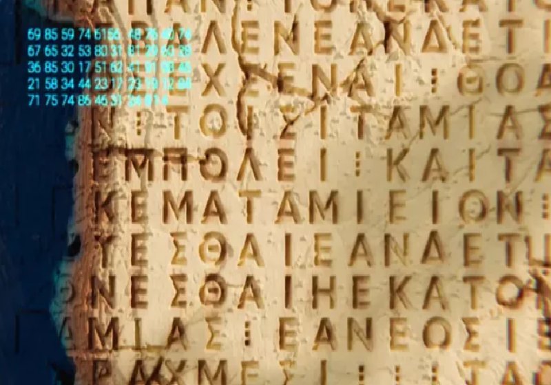 A tecnologia Ítaca da empresa DeepMind (subsidiária do Google) permite decifrar texto grego antigo - Foto: Divulgação