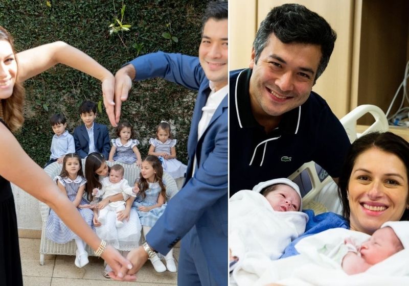 De parto normal, os bebês nasceram super saudáveis. O primeiro chegou às 17:40 e o segundo às 18:06. Fotos: Instagram @coracaodemami