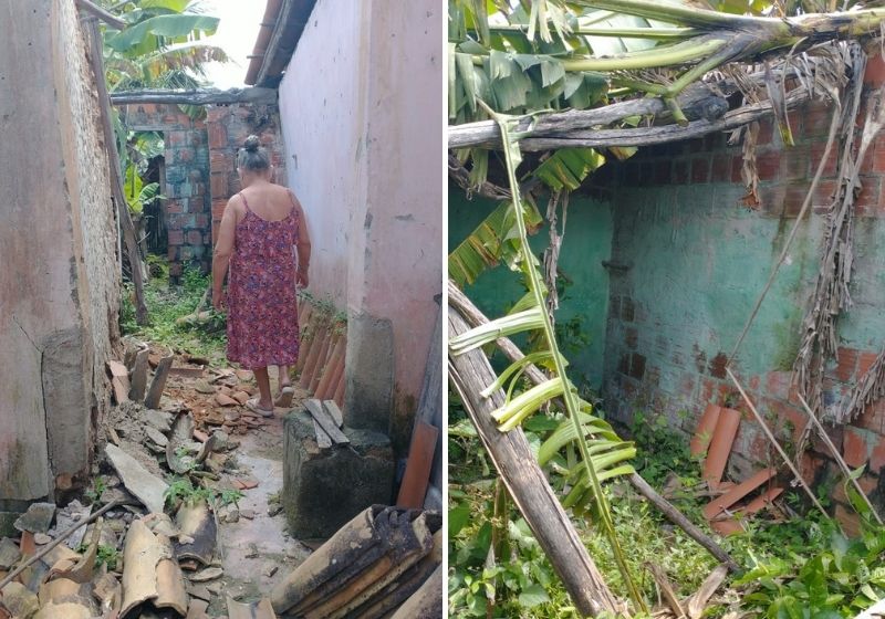 Dona Rosa não tem aposentadoria e sobrevive com a pequena pensão dos netos. Fotos: Arquivo Pessoal