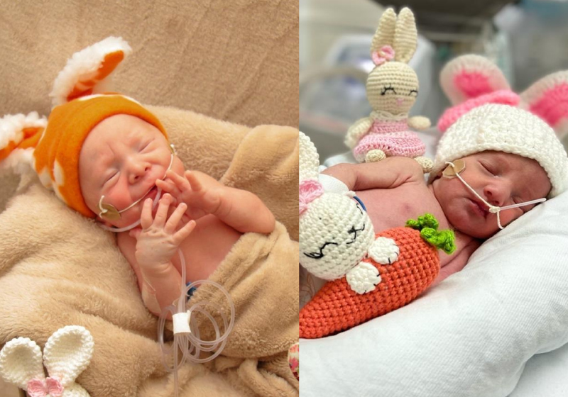 Os bebês internados no HRSM protagonizaram um ensaio muito fofo de Páscoa - Fotos: divulgação