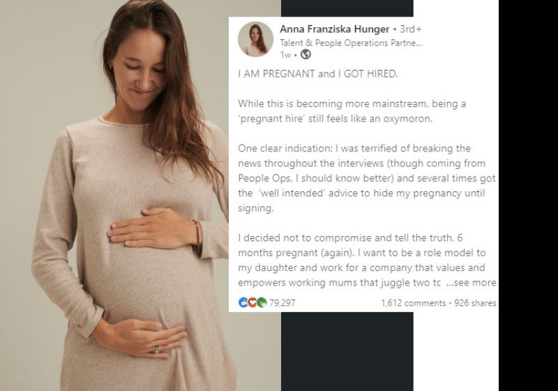 Franziska procurou emprego durante a gravidez e conseguiu! Foto: Anna Franziska Hunger / Linkedin