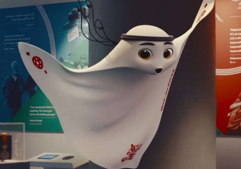 Mascote La'eeb, que significa "jogador super habilidoso" em árabe, foi divulgado pela FIFA Foto: FIFA