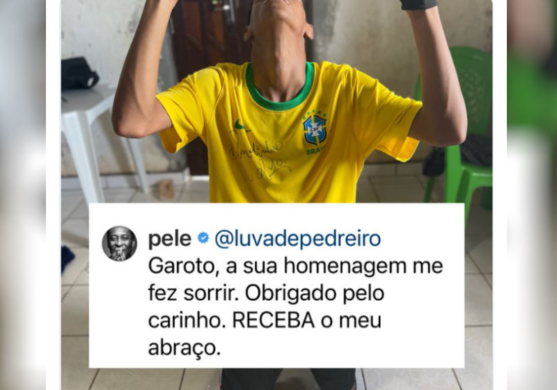 A resposta de Pelé compartilhada pelo Luva de Pedreiro no Twitter Foto: reprodução