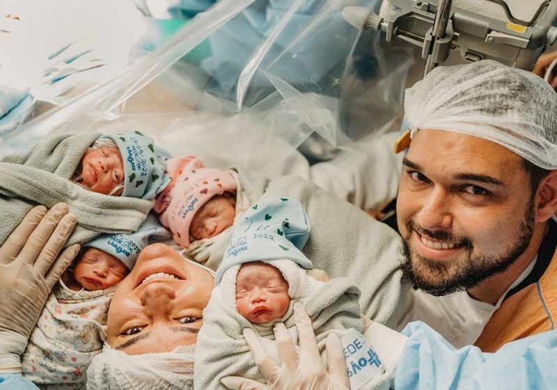 Rayane descobriu a gravidez dos quadrigêmeos em outubro de 2021 durante um ultrassom. Foto: @contodeparto