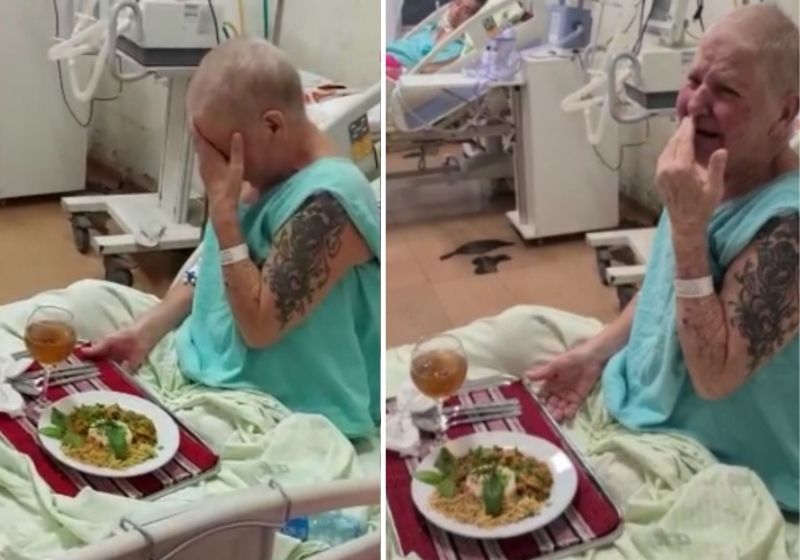 O almoço especial foi servido na última quinta-feira (26) e teve direito a talheres e taças. Fotos: Reprodução vídeo