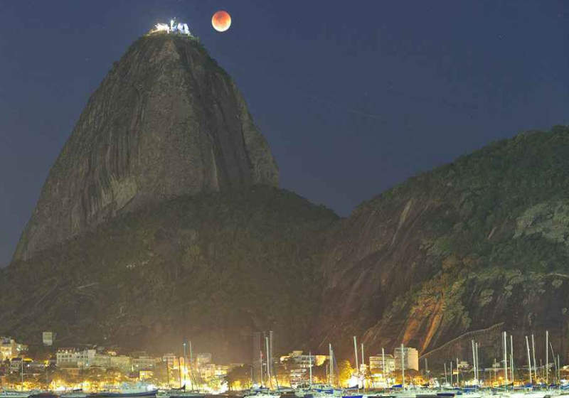 Foto do eclipse lunar total feita pelo brasileiro Carlos Fairbairn - NASA transmite o espetáculo deste ano Foto: Carlos Fairbairn