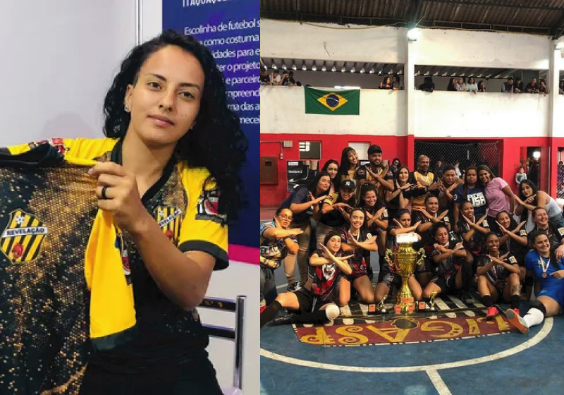 Aline sonha em poder levar a escolinha de futebol só para meninas a grandes campeonatos - Foto: reprodução Facebook