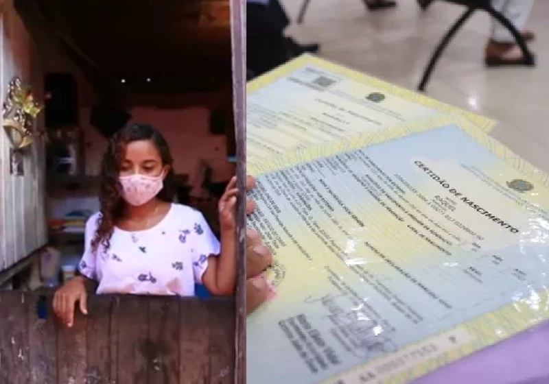 Após viver 18 anos sem sobrenome, Raquel foi adotada por duas mães e agora se chama Maria Raquel Costa de Lima - Fotos: Reprodução /TV Verdes Mares e DPCE