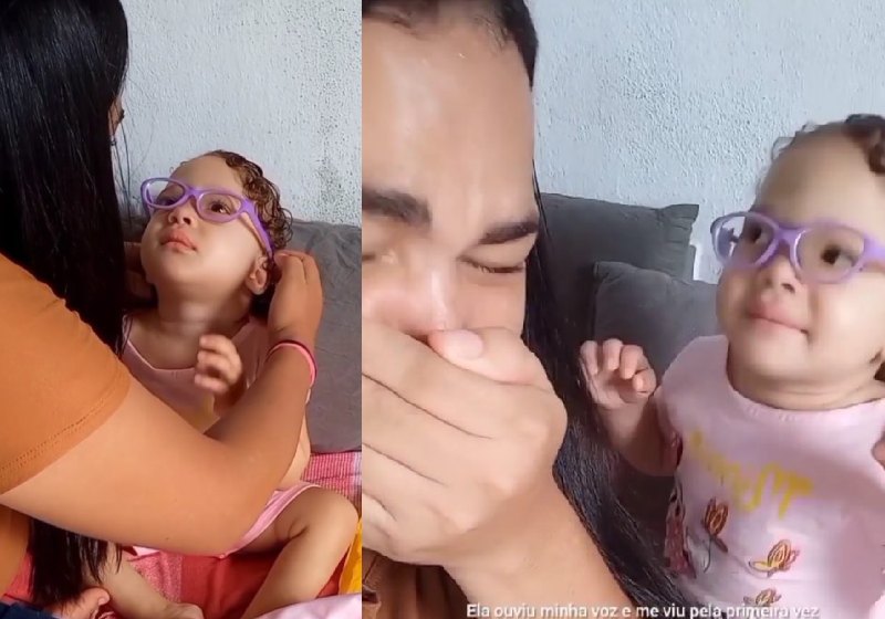 Olivia é uma menina autista que não enxergava direito desde os 6 meses, até que ganhou óculos de uma doação - Fotos: reprodução / Instagram