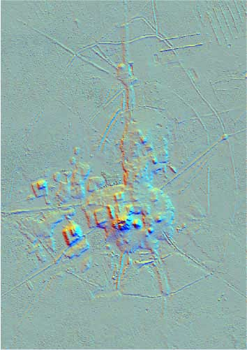 Imagem feita com a tecnologia lidar de um dos assentamentos grandes encontrados pelos cientistas, o Cotoca. — Foto: H. Prümers / DAI via Nature