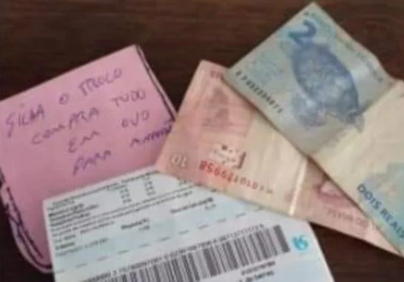 Mulher paga conta de água de desconhecida e devolve dinheiro perdido que seria usado para comprar ovos — Foto: Arquivo pessoal