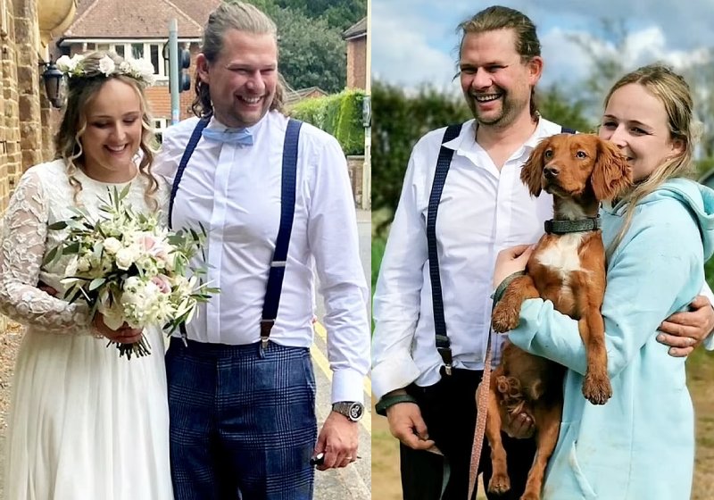 Os noivos Rachel e Daniel largaram o casamento e levaram 28h para achar o Crash - Fotos: Rachel Monday / SWNS