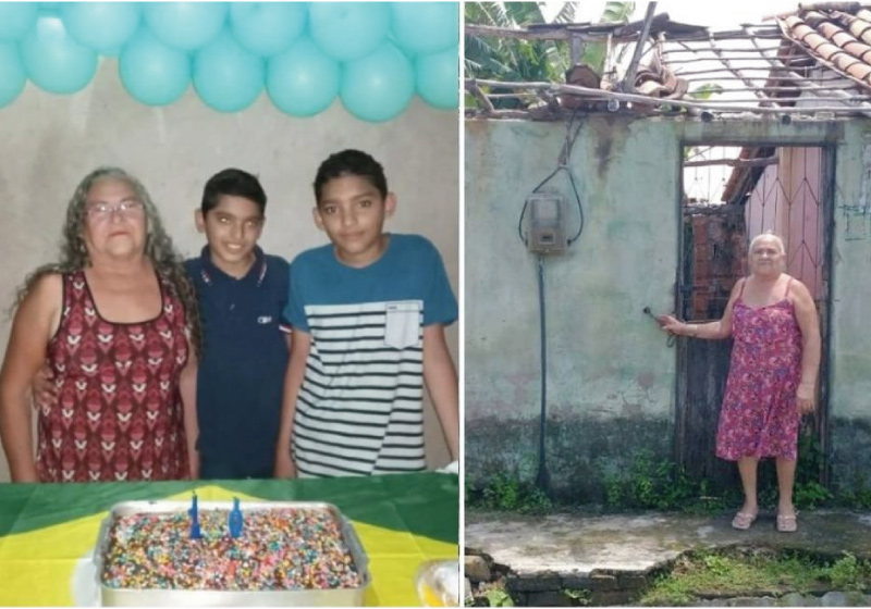 Dona Rosa conta com a ajuda de vizinhos e amigos para reerguer a casa e cuidar dos netos órfãos - Foto: arquivo pessoal
