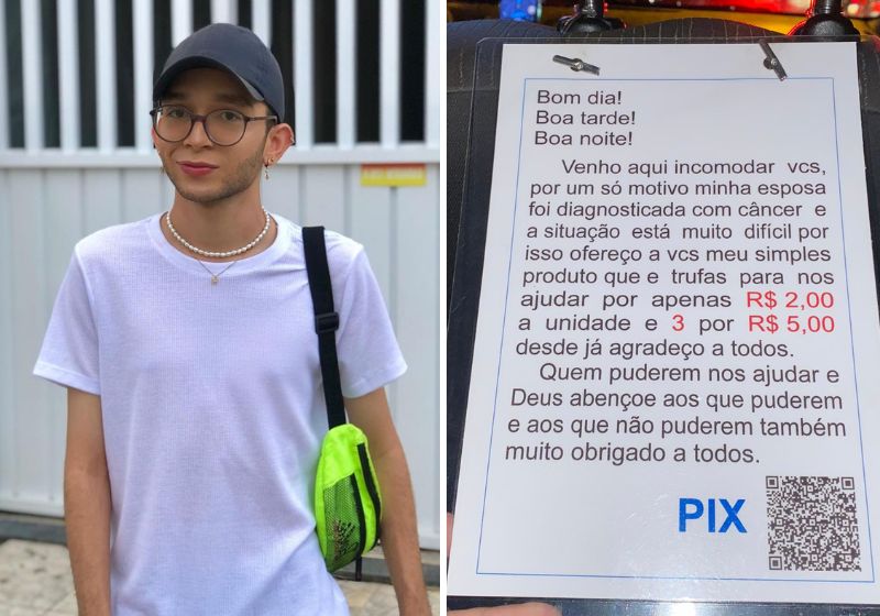 Gilberto se comoveu com o pedido de ajuda do motorista e mobilizou a internet. Fotos: Redes Sociais