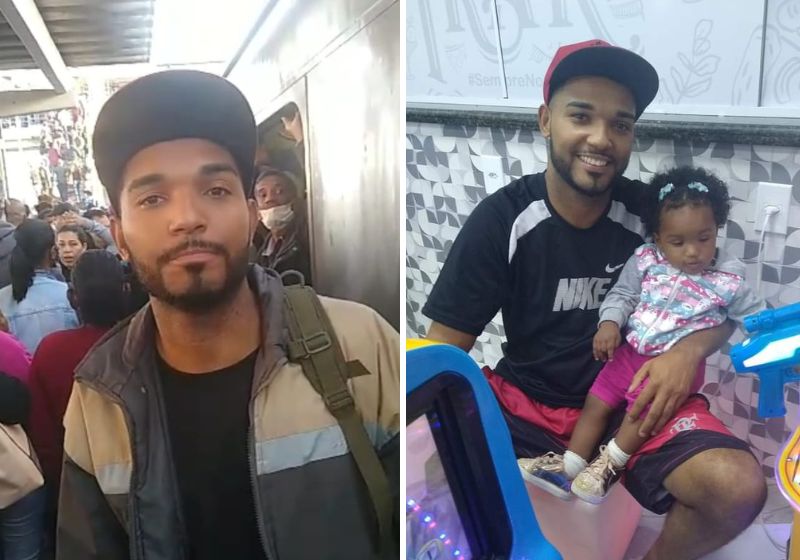 Pai de 3 crianças, sendo um bebê de 7 meses, Jefferson acordou às 4h30 da manhã, justamente para não se atrasar. Fotos: reprodução/vídeo