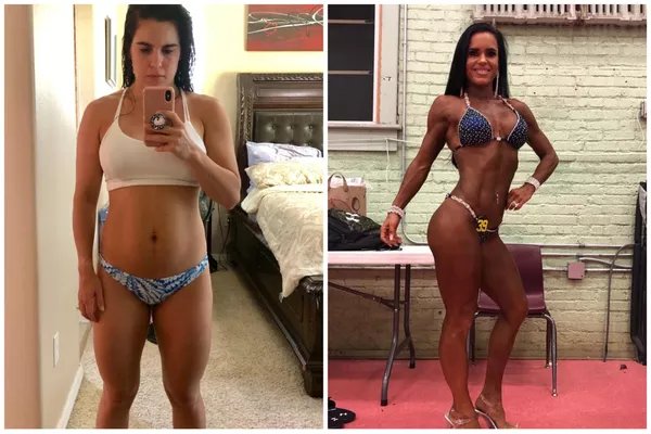 O corpo de Priscilla antes e agora - Foto: arquivo pessoal