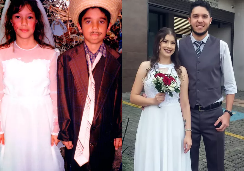 Casal ficou noivo em quadrilha junina e agora casam de verdade - Fotos: arquivo pessoal