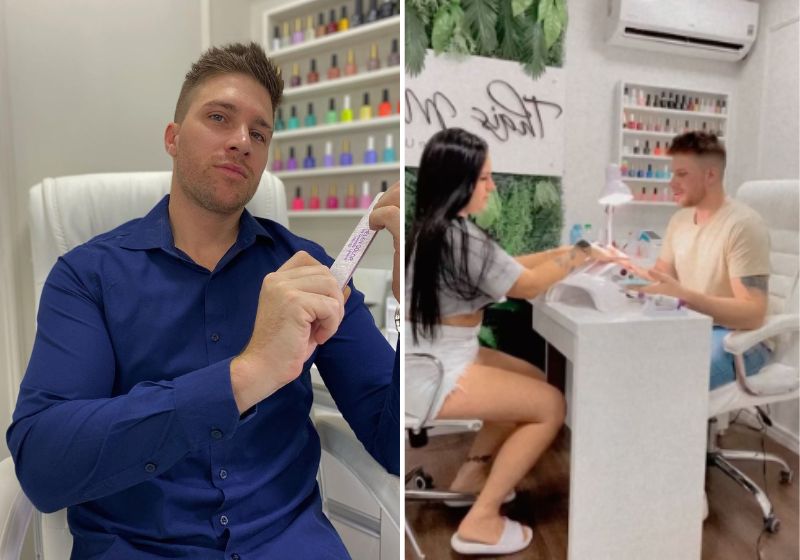 Henrique é manicure e se especializou em alongamento de unhas - Fotos: Redes Sociais