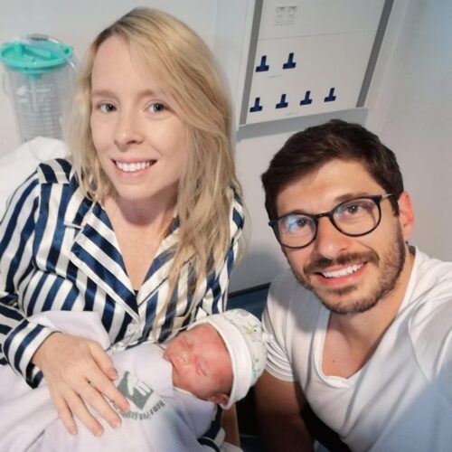 Felipe e a esposa, no nascimento de Lucas - Foto: reprodução Instagram @FelipeKieling