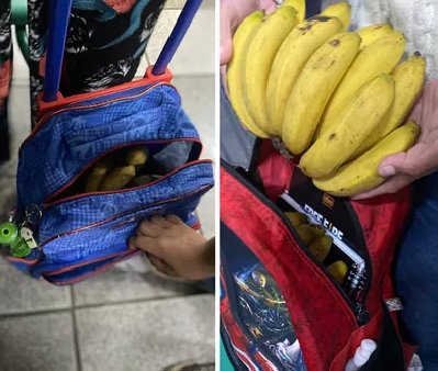 Bananas doadas por educadores para aluno levar na mochila - Foto: arquivo pessoal