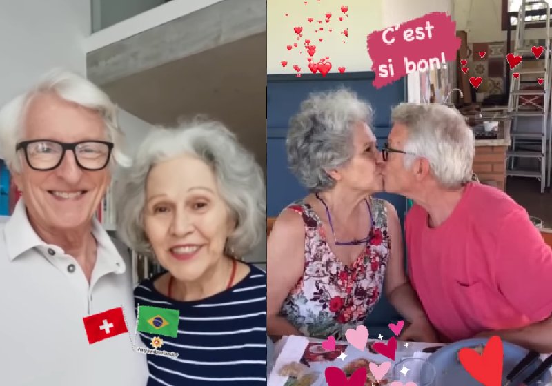 Mary e Raymond, seu amor suíço, se reencontraram após 55 anos e se casaram - Fotos: reprodução / Instagram