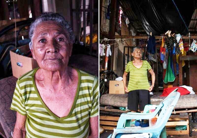 No barraquinho de palafitas vive a idosa cega, uma irmã e mais três netos adolescentes. Fotos: Arquivo Pessoal