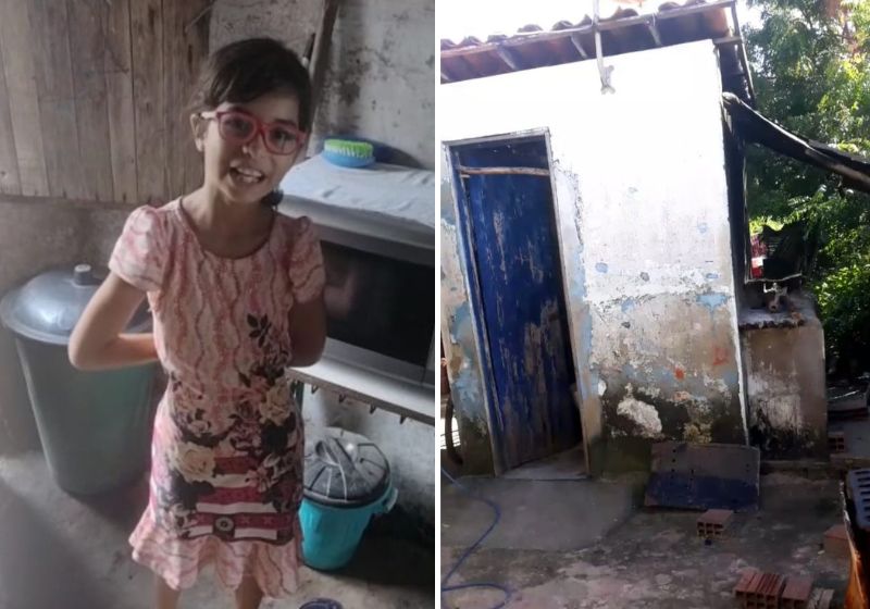 Em um vídeo comovente, a menina Cristal conta do sonho da festa do Dia das Crianças para que seus amiguinhos tenham brinquedos e doces - Fotos: Reprodução/vídeo