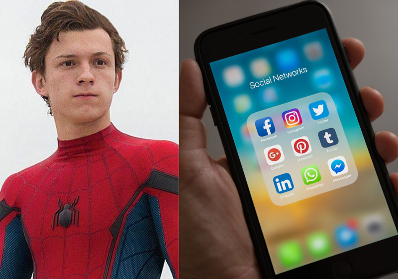 O ator Tom Holland declarou que as redes sociais são perigosas para a saúde mental, quando usadas de forma errada - Foto: reprodução