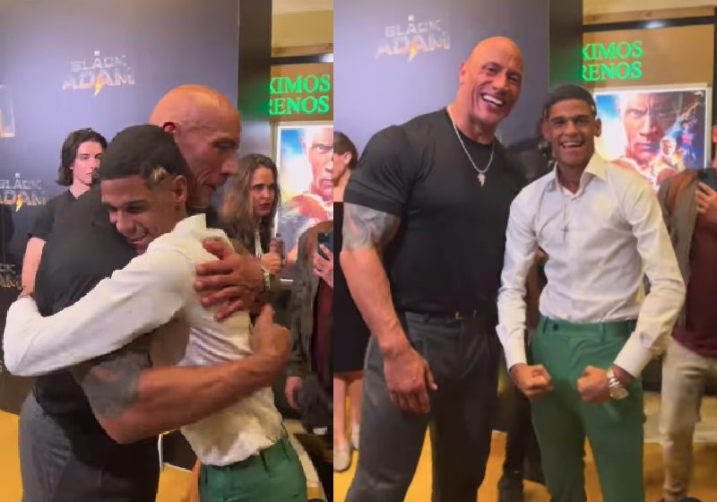 Luva de Pedreiro conhece 'The Rock' e após criticas quer aprender inglês.  VÍDEO - Só Notícia Boa