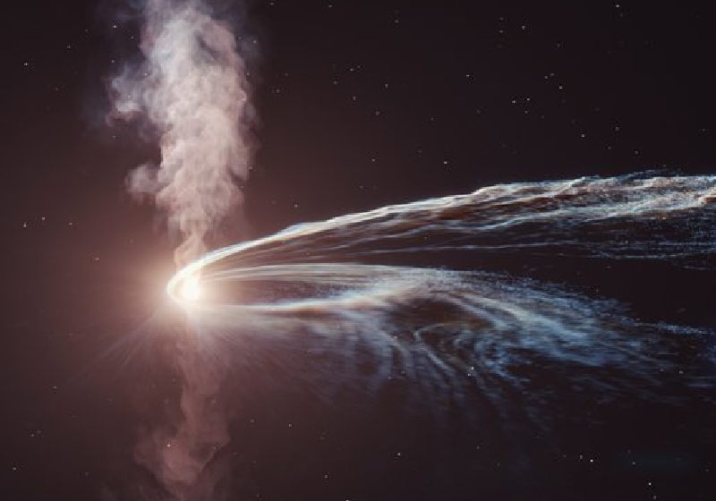 Um buraco negro está arrotando os restos de uma estrela que destruiu e consumiu há quase 3 anos - Foto: Center for Astrophysics | Harvard & Smithsonian
