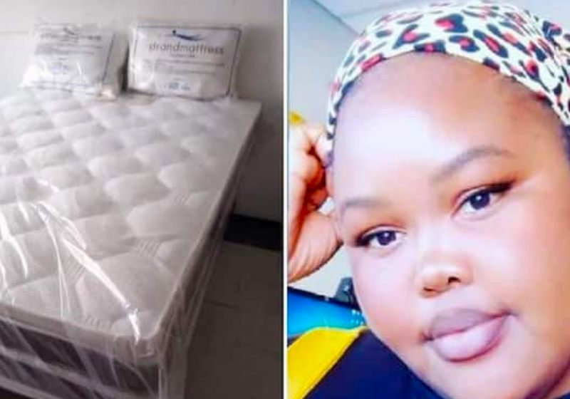 A jovem contou que passou por problemas financeiros, teve que dormir no chão durante 5 meses e agora comemora a compra da primeira cama - Fotos: reprodução / Twitter