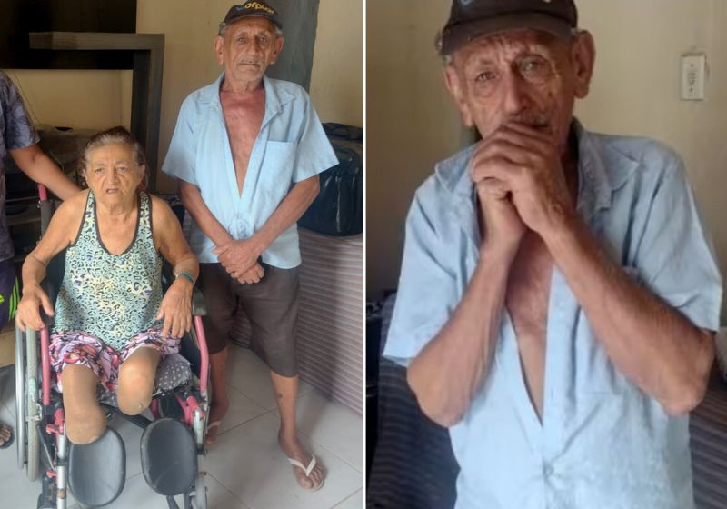 Seu Luiz foi às lágrimas ao falar que está retribuindo um pouco do que a sua esposa fez por ele e a família a vida toda. Fotos: Arquivo Pessoal