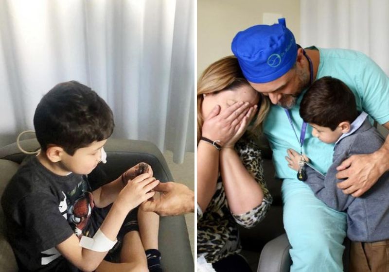 A alegria de saborear pela primeira vez um doce em sua vida foi possível graças a uma cirurgia bem sucedida no esôfago. Fotos: Santa Casa/Vinicios Sparremberger