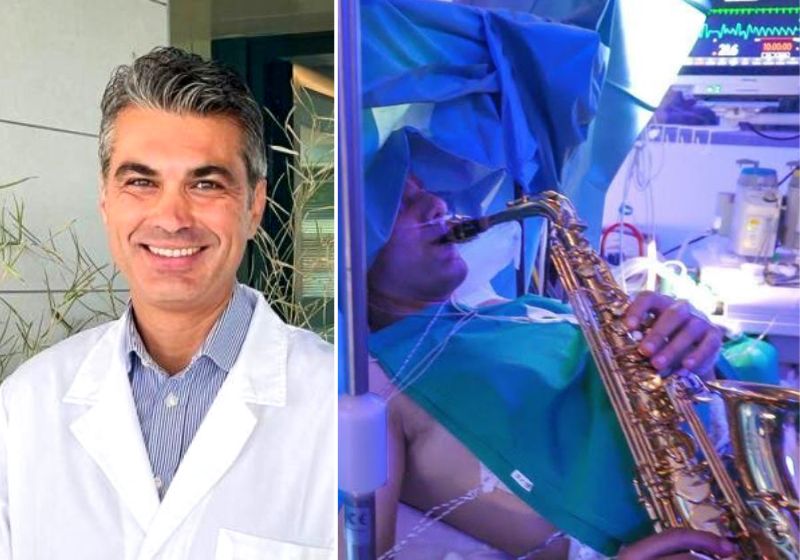 Imagem de capa para Médico remove tumor no cérebro com paciente acordado tocando Love Story no saxofone; VÍDEO
